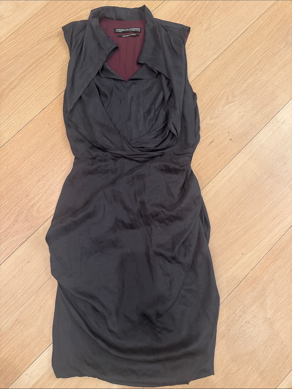 All Saints black silk dress very good condition